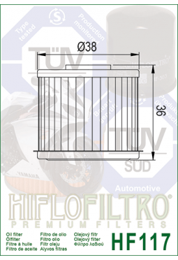 Filtro aceite HIFLOFILTER HF117 Caja Automática AFRICA TWIN CRF1000