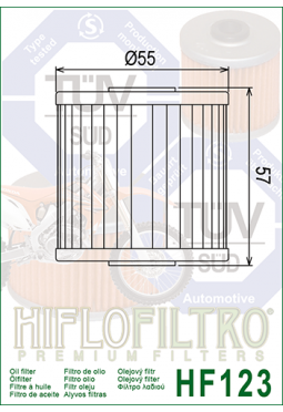 Filtro aceite HIFLOFILTER HF123 KLR 250/600 KLX 650 TENGAI