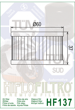 Filtro aceite HIFLOFILTER HF137 DR650/800