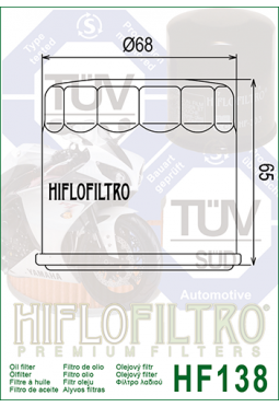 Filtro aceite HIFLOFILTER HF138 GSX600/750/1100/KATANA/INTRUDER