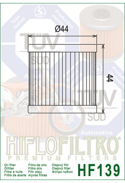 Filtro aceite HIFLOFILTER HF139 DRZ 400/S -2000