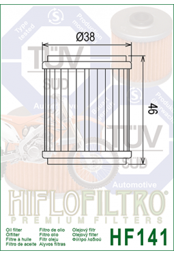 Filtro aceite HIFLOFILTER HF141 YZF/WR 250/450 04/08 YBR XT250