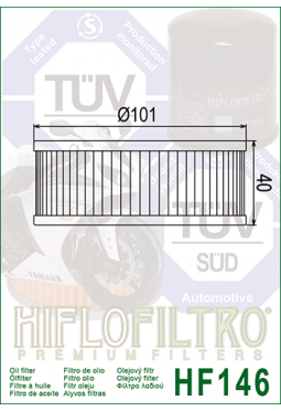 Filtro aceite HIFLOFILTER HF146 XS 750/800/1100 XVZ1300