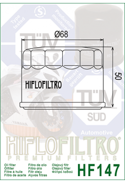 Filtro aceite HIFLOFILTER HF147 RAPTOR 660 FZS 600 FAZER