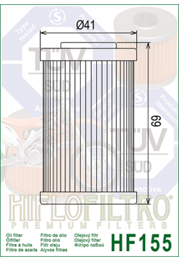 Filtro aceite HIFLOFILTER HF155 KTM 400/520/620/640 EXE BAJAJ-DUKE 125/200/390