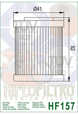 Filtro aceite HIFLOFILTER HF157 KTM 400SX/520EXC