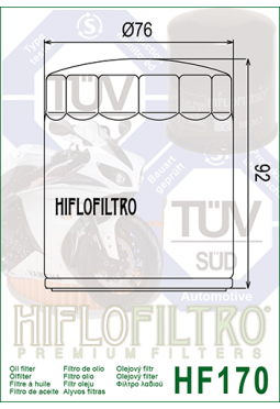 Filtro aceite HIFLOFILTER HF170C HARLEY XL 883/1200 XR 1200