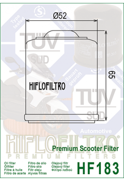Filtro aceite HIFLOFILTER HF183 PIAGGIO 125 SCOOTER