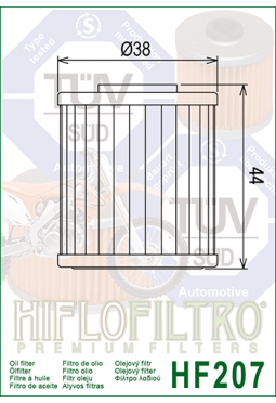 Filtro aceite HIFLOFILTER HF207 KXF 250 04/15