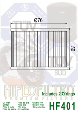 Filtro aceite HIFLOFILTER HF401 EX250 ZX6 ZX1100