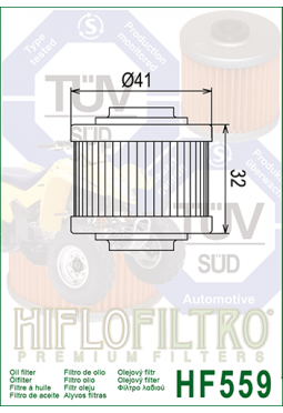 Filtro aceite HIFLOFILTER HF559 BOMBARDIER 200 RALLY 03/07 CAN-AM 990 GS