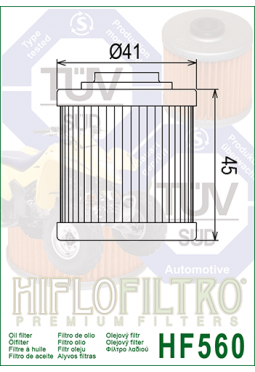 Filtro aceite HIFLOFILTER HF560 CAN AM 450 ATV 08/15