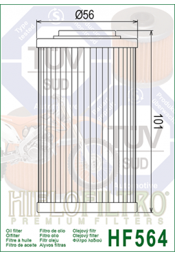 Filtro aceite HIFLOFILTER HF564 APRILLA 1000 04/09 BUELL 1125 CR/R CAN-AM 990 GS