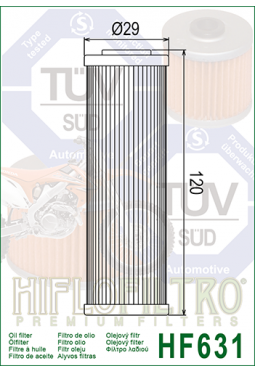 Filtro aceite HIFLOFILTER HF631 BETA 450 RR CROSS 10/13