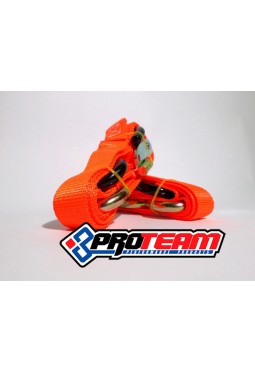 Juego de Zunchos PROTEAM MX Naranja Fluo 2.5cm x 1.42 metros