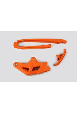 KIT GUIA CADENA + CUBRE HORQUILLON UFO KTM EXC 2012  NARANJA