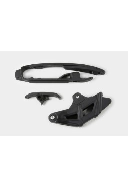 KIT GUIA CADENA + CUBRE HORQUILLON UFO KTM SX/SX-F 125/150/250/350/450 2016-2021 SX 250 2017-2021 NEGRO