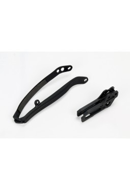 KIT GUIA CADENA + CUBRE HORQUILLON UFO YAMAHA YZ 2009-2014 YZF/WRF 2009-2021 NEGRO