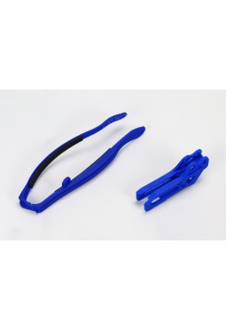 KIT GUIA CADENA + CUBRE HORQUILLON UFO YAMAHA YZ  2009-2014 YZF/WRF 2009-2021 AZUL