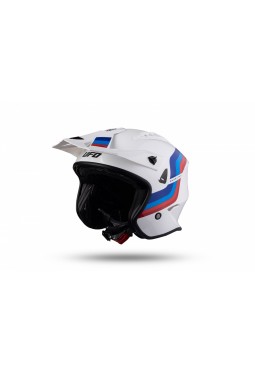 Casco Ufo Sheratan Jet Blanco - Rojo y Azul