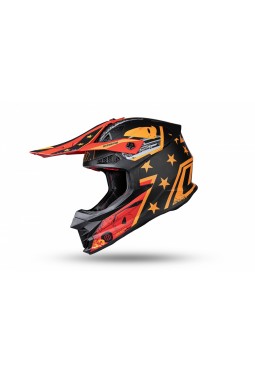 Casco Ufo Intrepid Negro - Naranja - Rojo